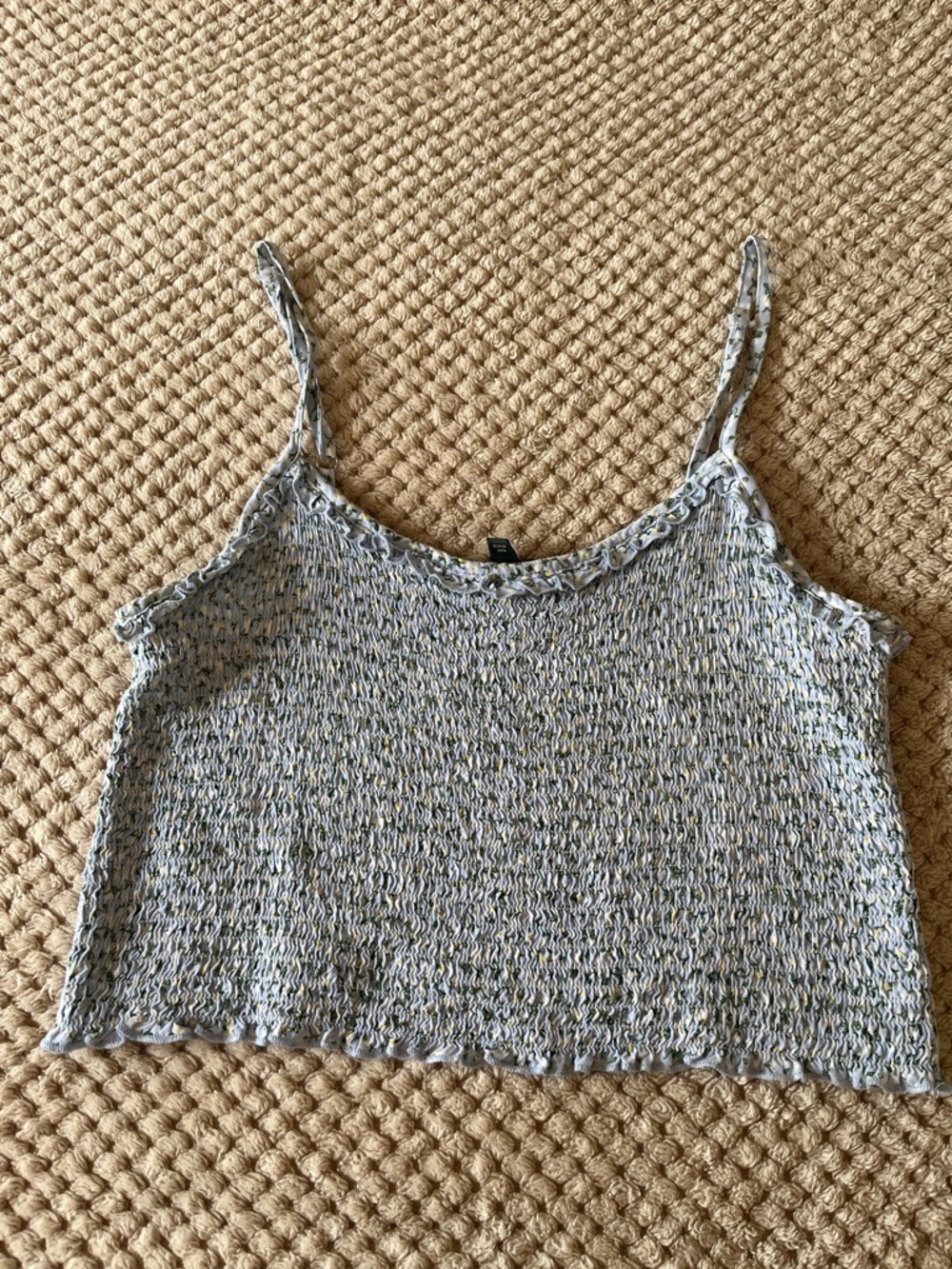 wild fable light blue knit smocked cami